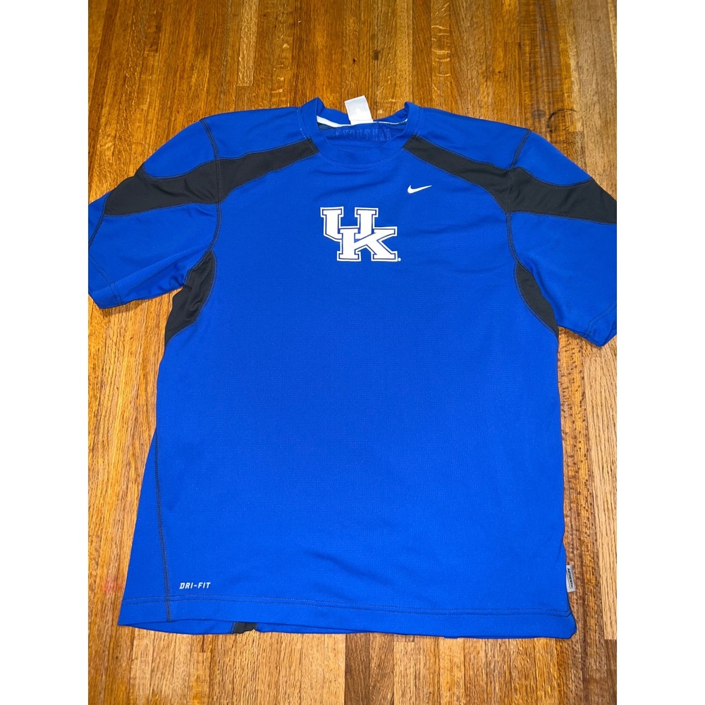 Nike Men Medium Blue Black Dri-FIT UK Kentucky Wildcats NCAA Athletic Shirt